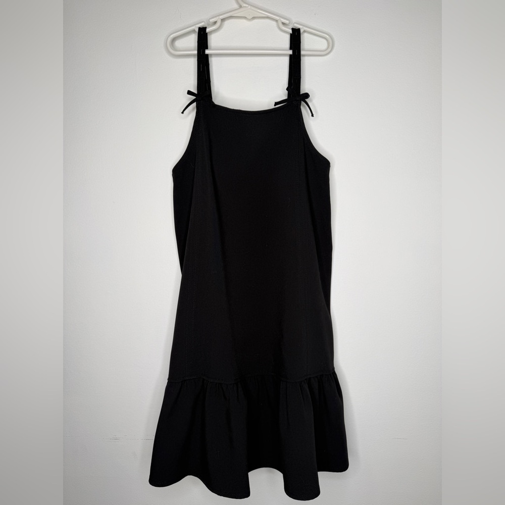 Zara Girls Black Tie-Strap Tiered Dress